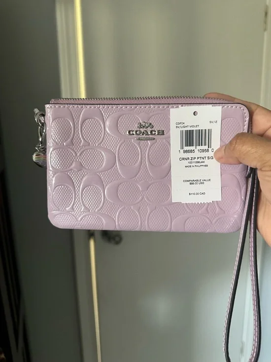 Coach Corner Zip Wristlet Wallet with Charm - Picture 5 of 10